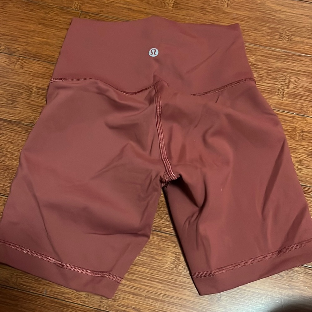 Dark pinkish, biker shorts Lululemon size 2